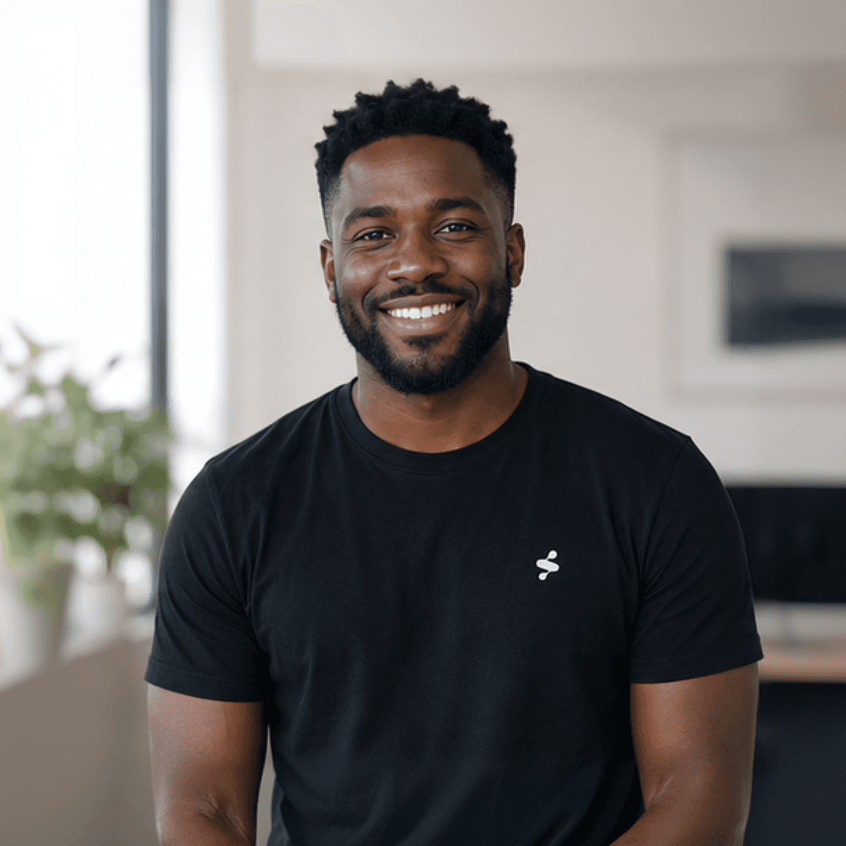 Headshot of Marcus Webb, office background.